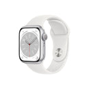 Apple Watch Series 8 Silver Aluminum Case with White Sport Band