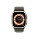 Apple Watch Ultra (GPS + Cellular) 49mm Titanium Case with Green Alpine Loop