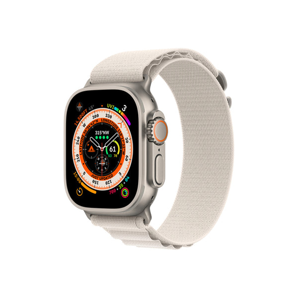Apple Watch Ultra (GPS + Cellular) 49mm Titanium Case with Starlight Alpine Loop